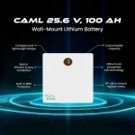CAML 2.56 kWh (100Ah, 25.6V) LiFePO4 Wall-Mount – Lithium Battery